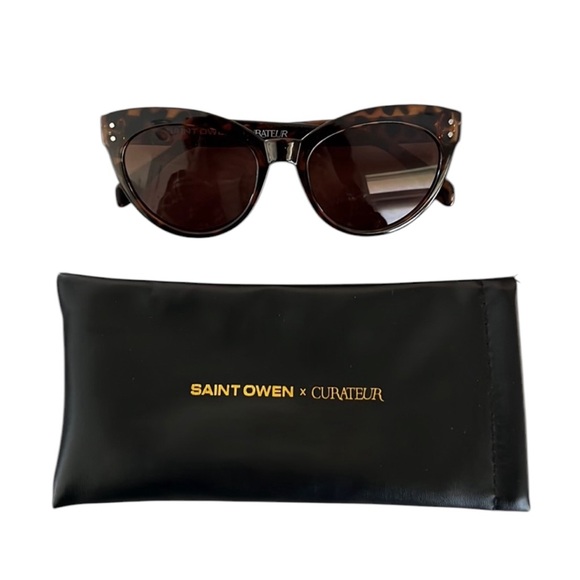 New Saint Owen x Curateur Tortoise‎ Shell Sunglasses Rachel Zoe - Picture 4 of 5